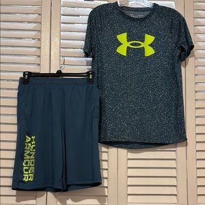 Under Armour Kids Matching Set - Blue and Neon Yellow